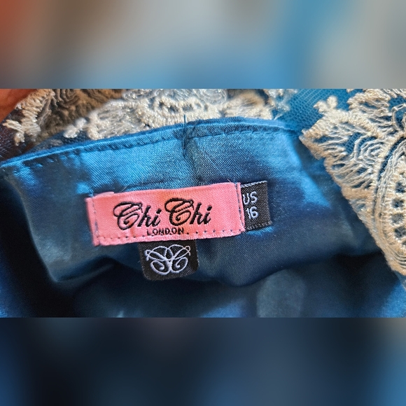 Teal and gold tulle dress - Picture 2 of 10